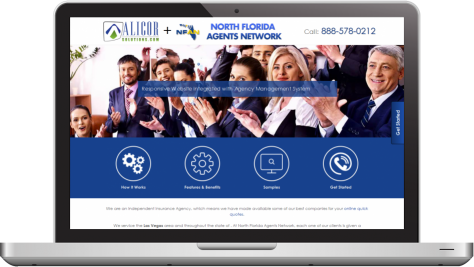 screenshot of website on laptop