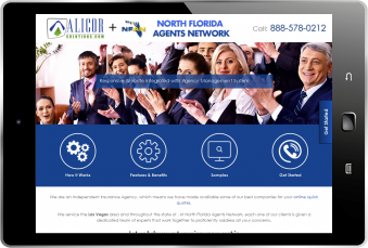 screenshot of website on tablet